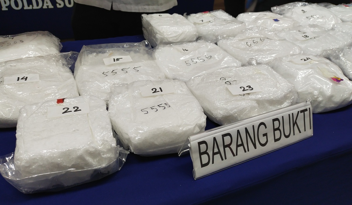 Ilustrasi barang bukti sabu yang disita polisi.