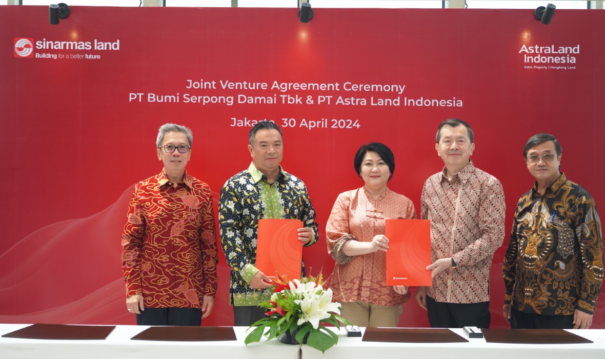 Sinar Mas Land melalui PT Bumi Serpong Damai Tbk (BSDE) dan Astra Land Indonesia secara resmi membentuk usaha patungan atau joint venture.