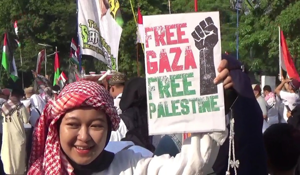 Ilustrasi--Aksi solidaritas untuk Palestina di Sidoarjo.