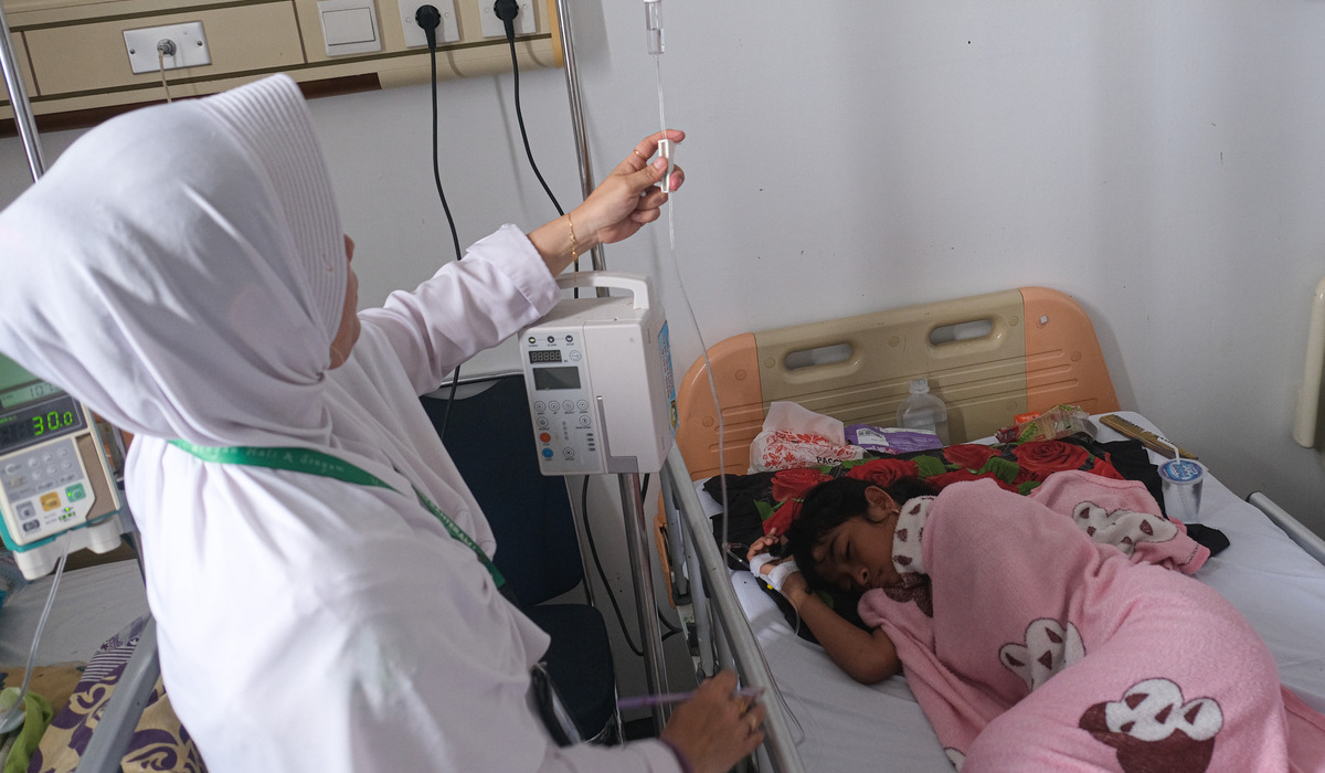 Ilustrasi pasien demam berdarah dengue (DBD).