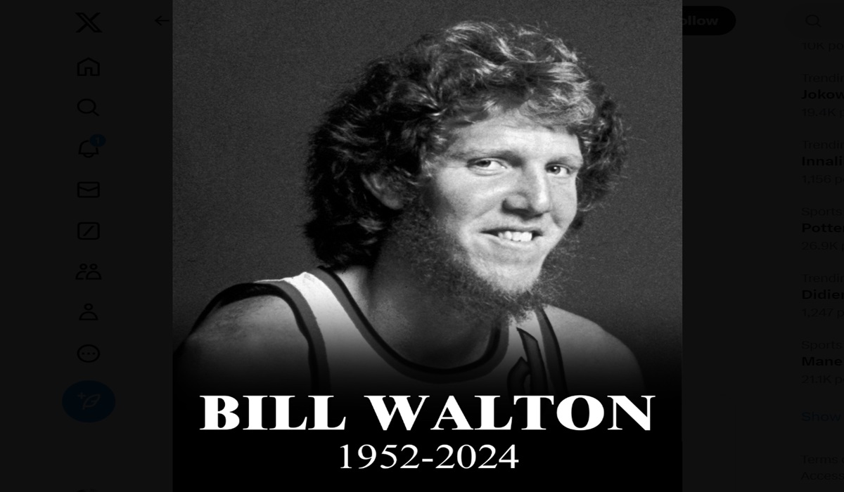 Mantan Juara NBA Bill Walton Tutup Usia