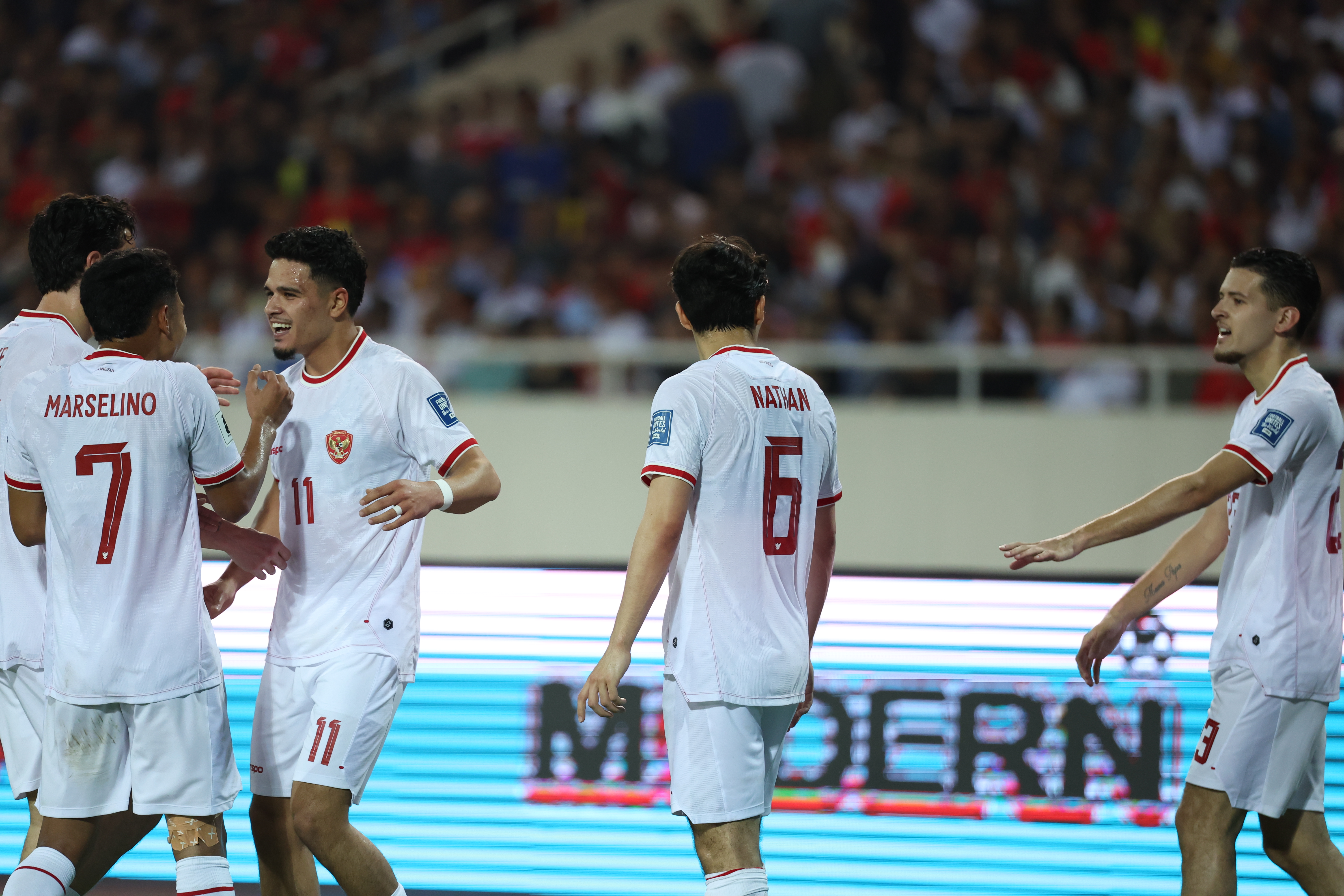 Timnas Indonesia sat mengalahkan Vietnam 3-0 pada babak Kualifikasi Piala Dunia 2026 di Stadion My Dinh, Selasa (26/3/2024). 