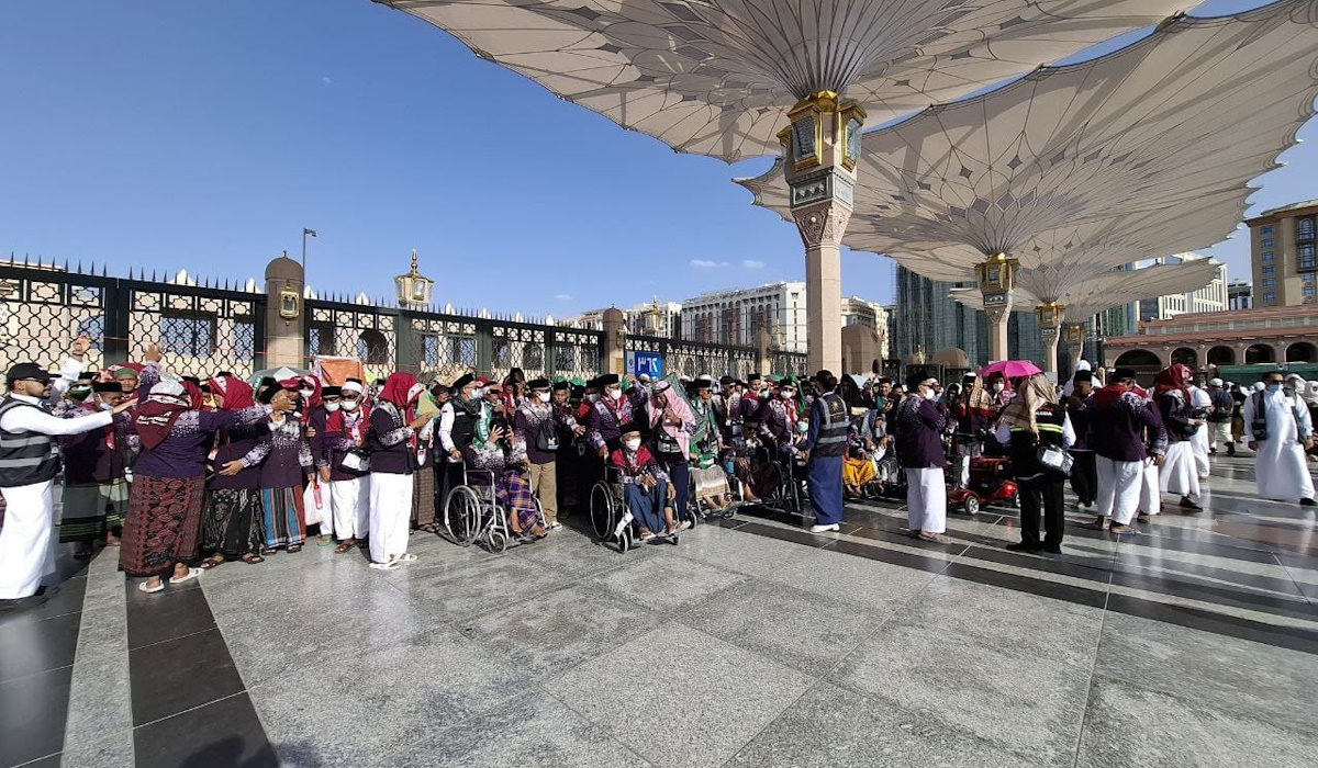 Ilustrasi: jemaah haji Indonesia memasuki Raudhoh