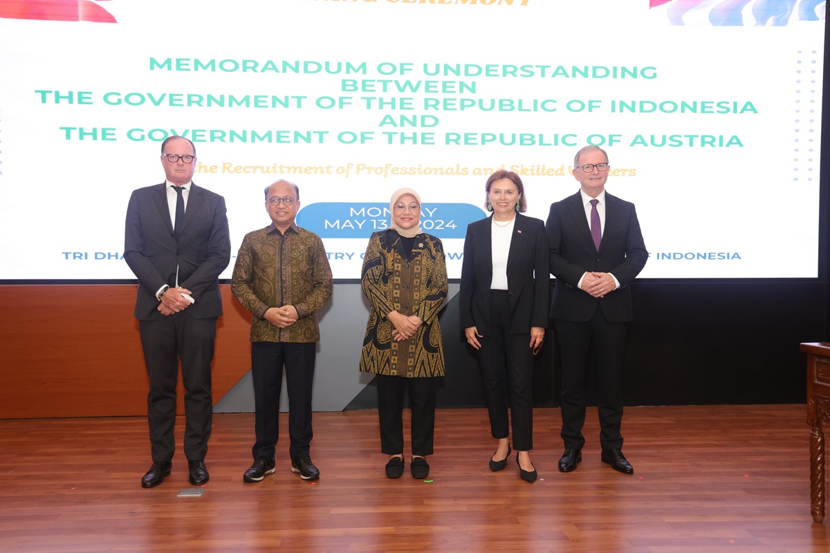 Indonesia dan Austria menandatangani nota kesepahaman (MoU) tentang rekrutmen tenaga kerja professional dan terampil. 
