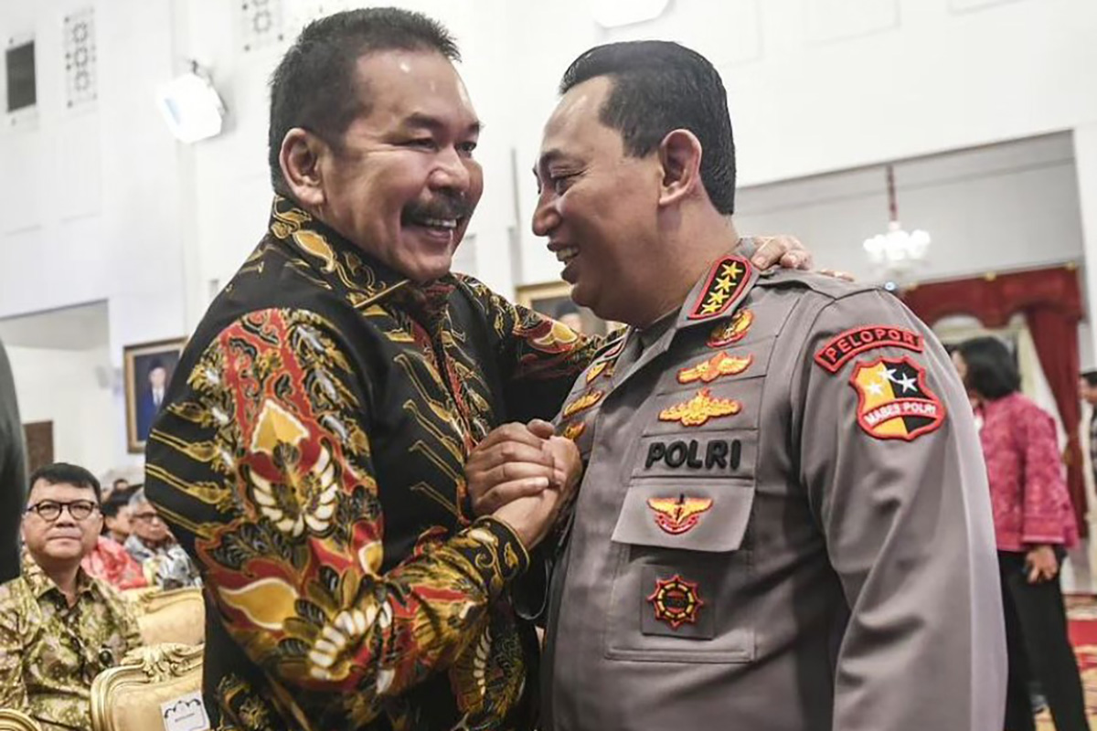 Jaksa Agung Sanitiar Burhanuddin dan Kapolri Jenderal Polisi Listyo Sigit Prabowo.