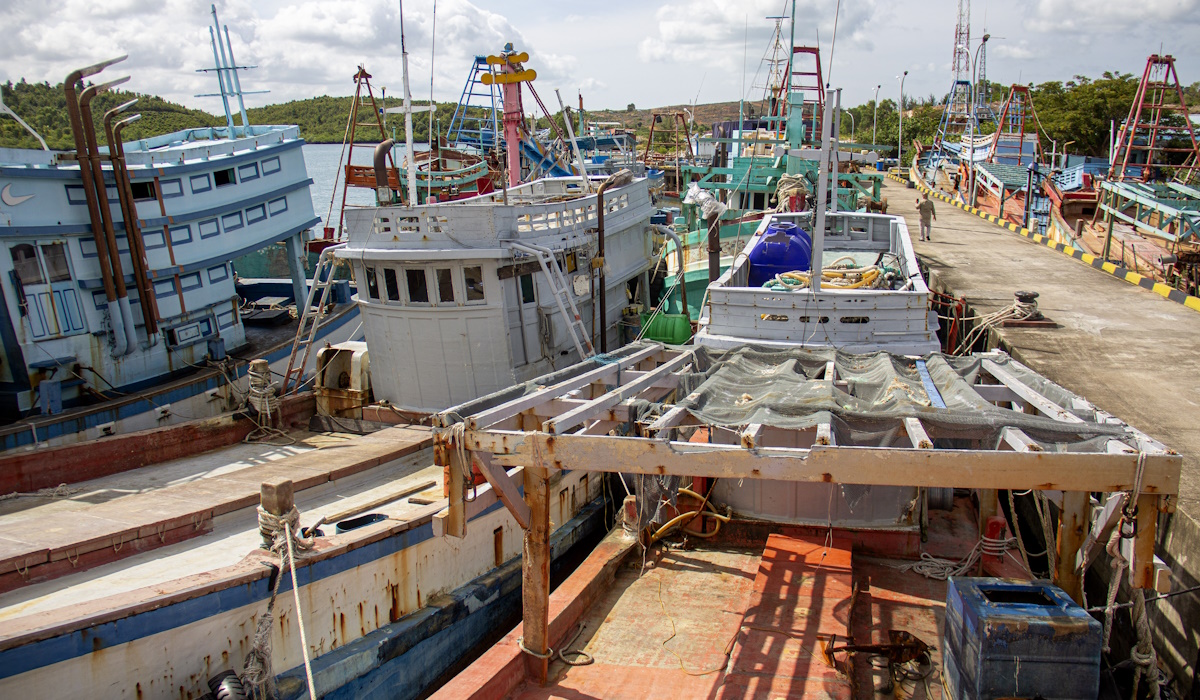 Ilustrasi: sejumlah kapal ikan asing hasil sitaan yang akan dilelang