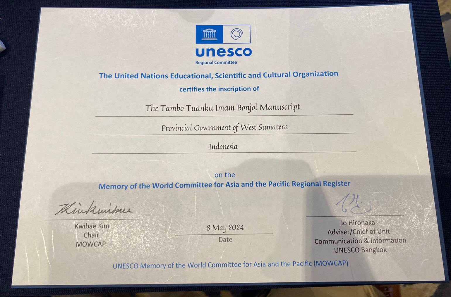 Memory of the World (MoW) for Asia and the Pasific.