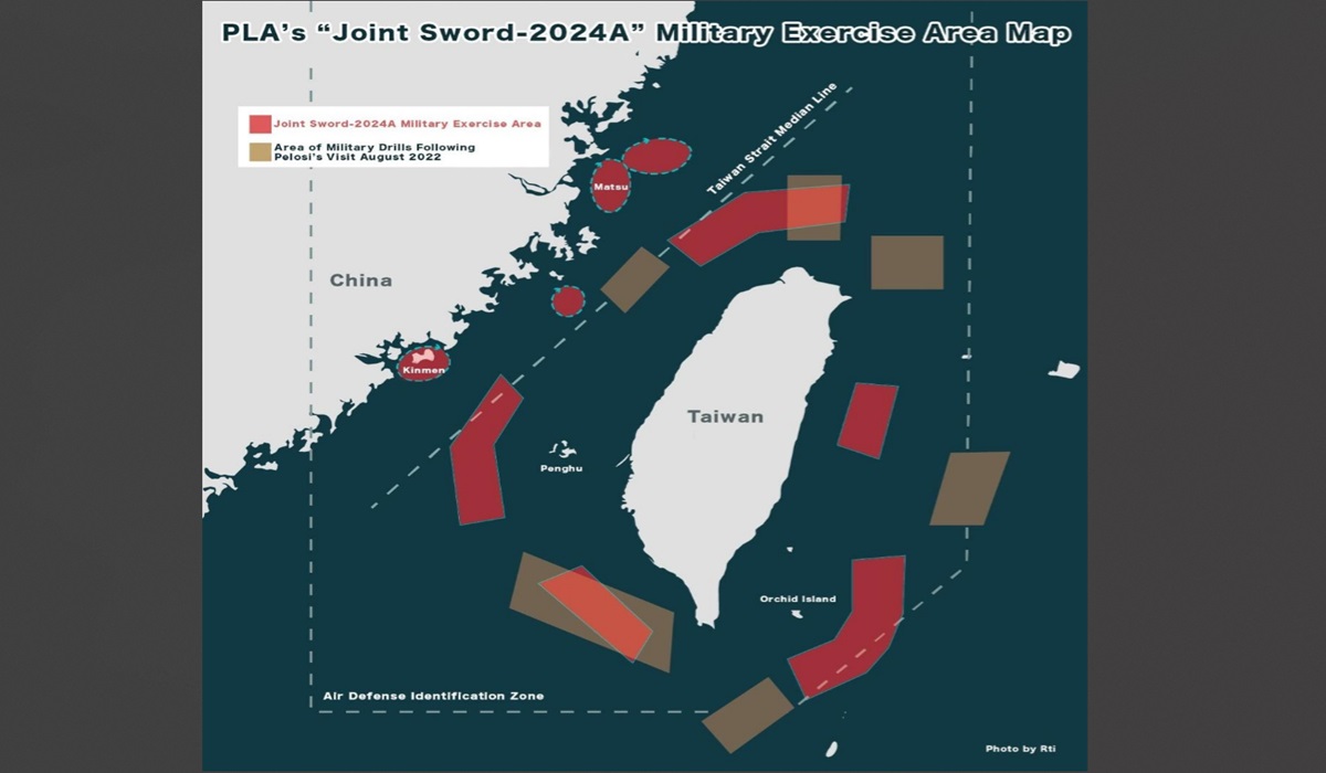 Rencana latihan militer Tiongkok di Selat Taiwan