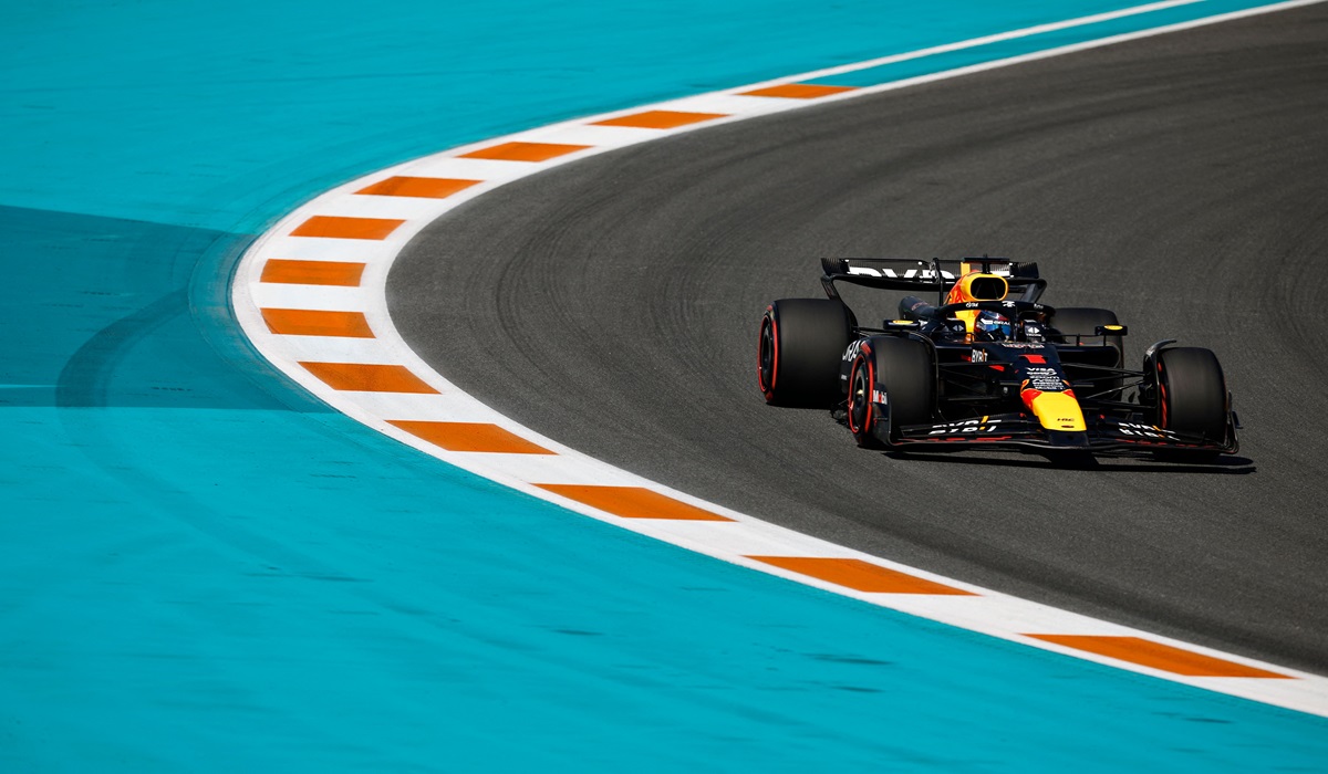 Pembalap tim Red Bull Max Verstappen saat tampil di GP Miami