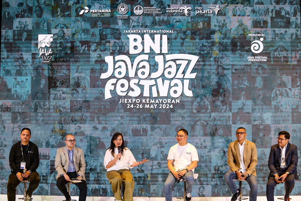 Konferensi pers terkait perhelatan BNI Java Jazz Festival 2024