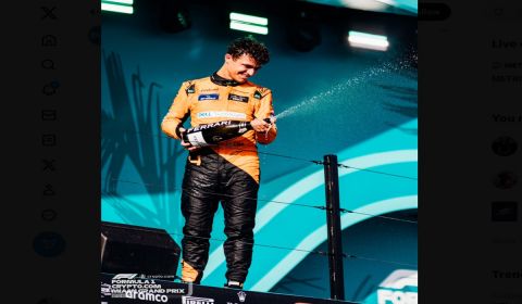 Pembalap McLaren Lando Norris. 