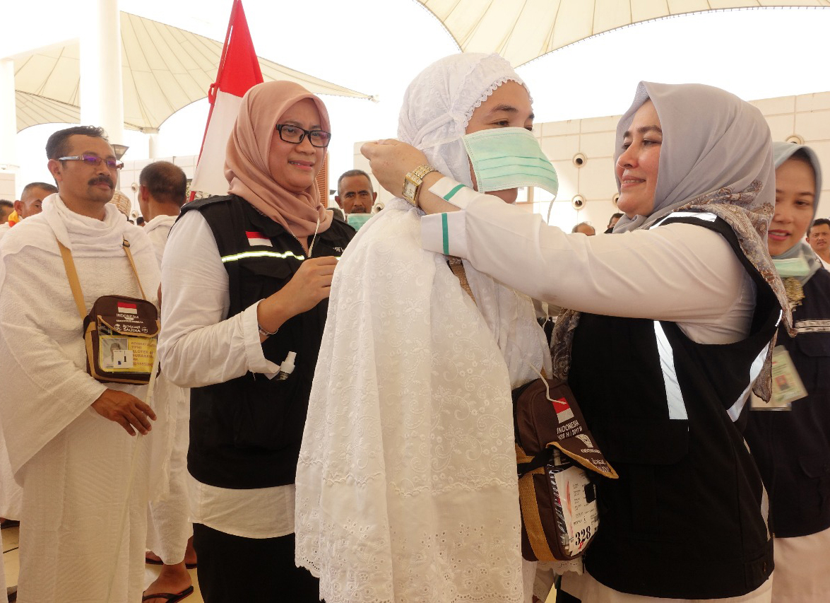 Ilustrasi : Jemaah haji cegah penularan virus Mers.