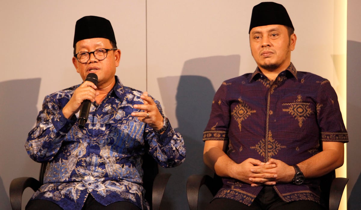 Ketua DPP Partai Nasdem Sugeng Suparwoto (kiri) dan Ketua DPP Partai NasDem Willy Aditya 