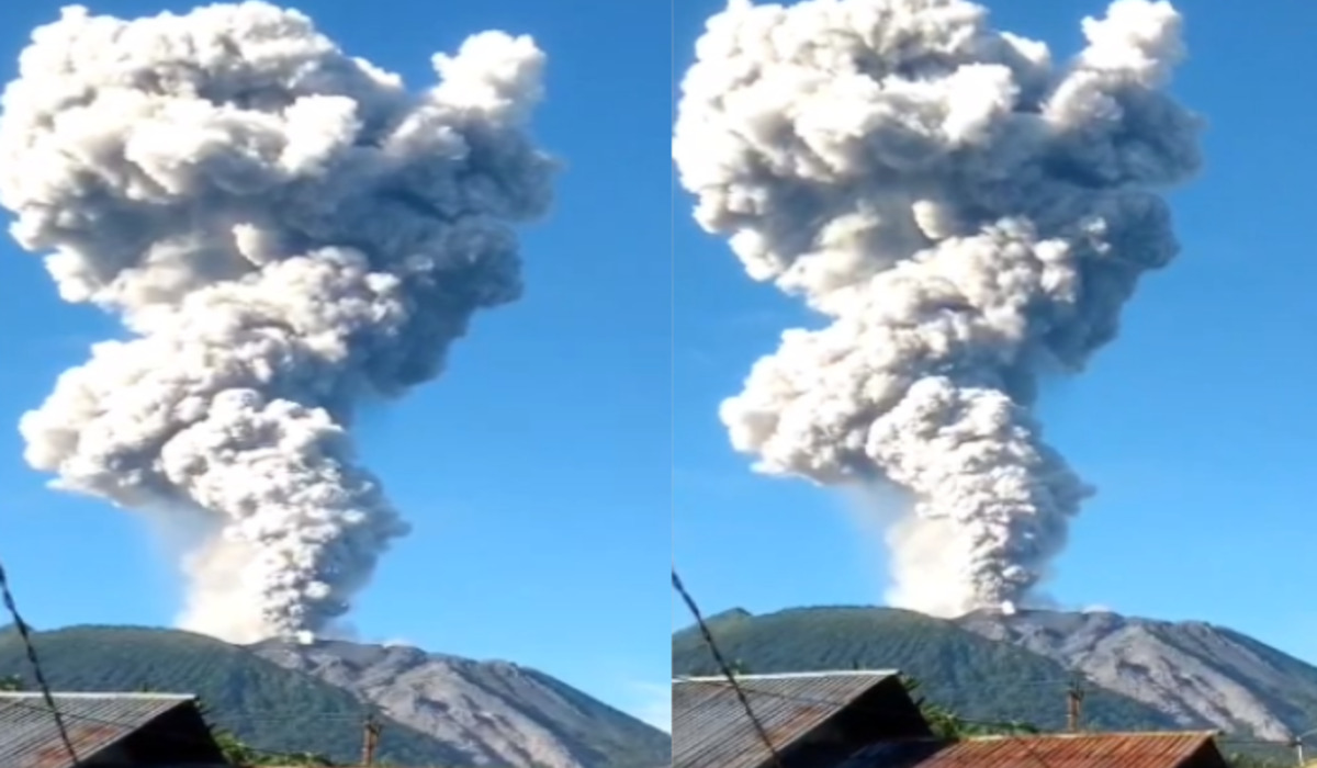 Erupsi Gunung Ibu di Maluku Utara, Kamis, 7 Mei 2024.