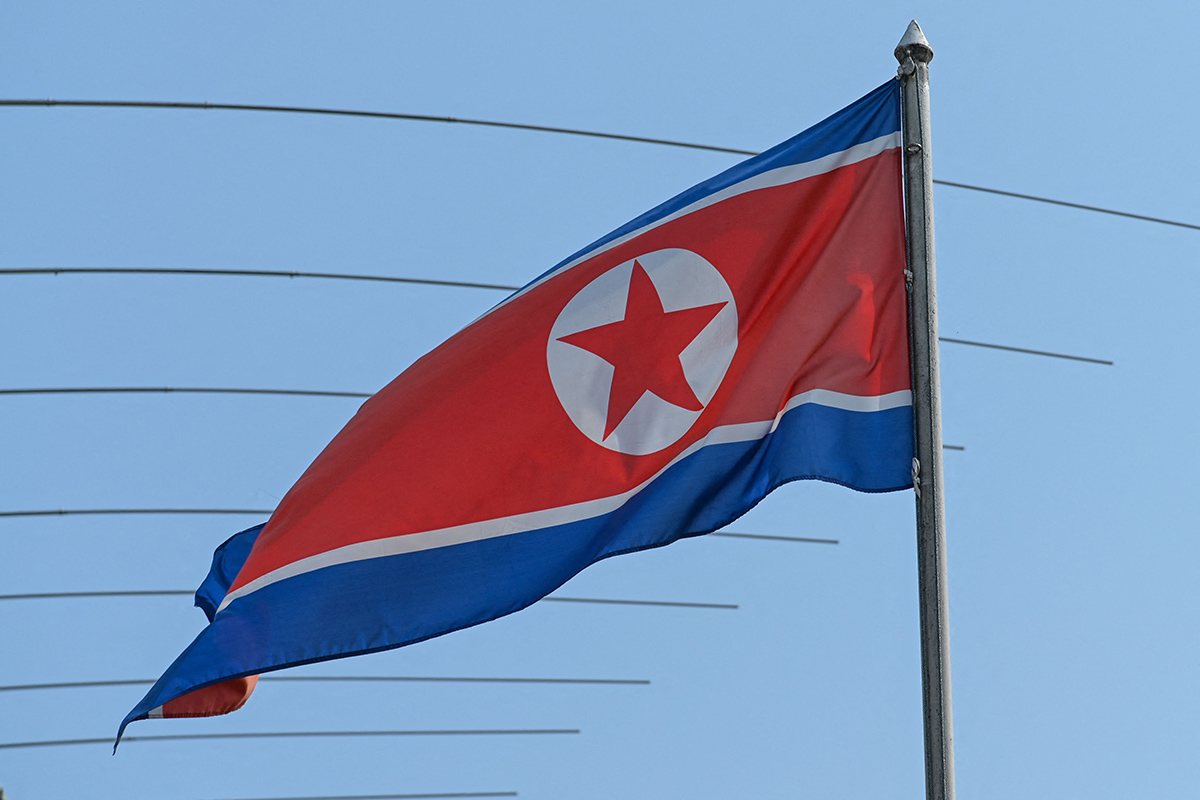 Bendera Korea Utara.