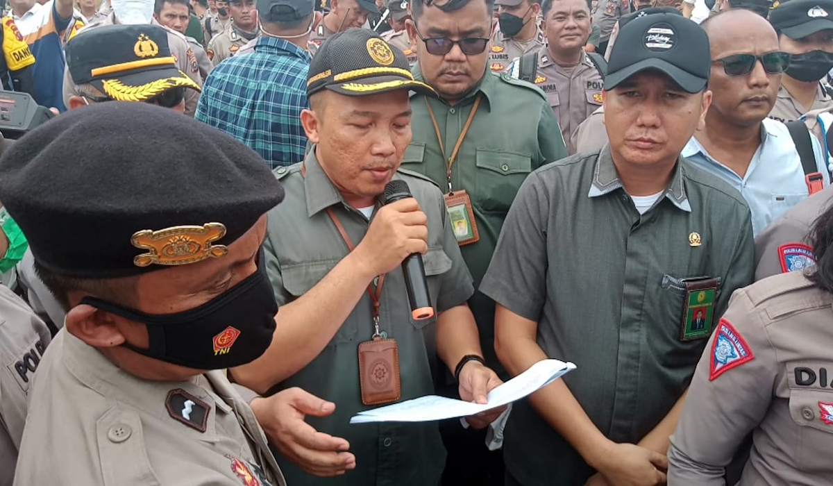 Tim Jurusita Pengadilan Negeri Sei Rampah mengeksekusi lahan seluas 121 hektare milik PTPN IV