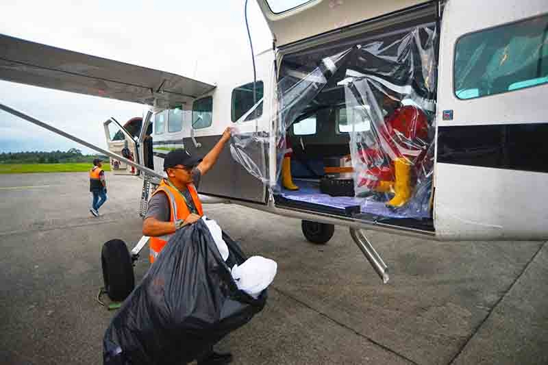 Modifikasi cuaca dari Bandara Internasional Minangkabau (BIM) Padang Pariaman, Sumatra Barat.