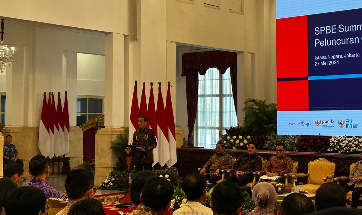 Presiden Joko Widodomeresmikan Sistem Pemerintahan Berbasis Elektronik (SPBE) 2024 dan meluncurkan layanan terpadu Govtech Indonesia. 
