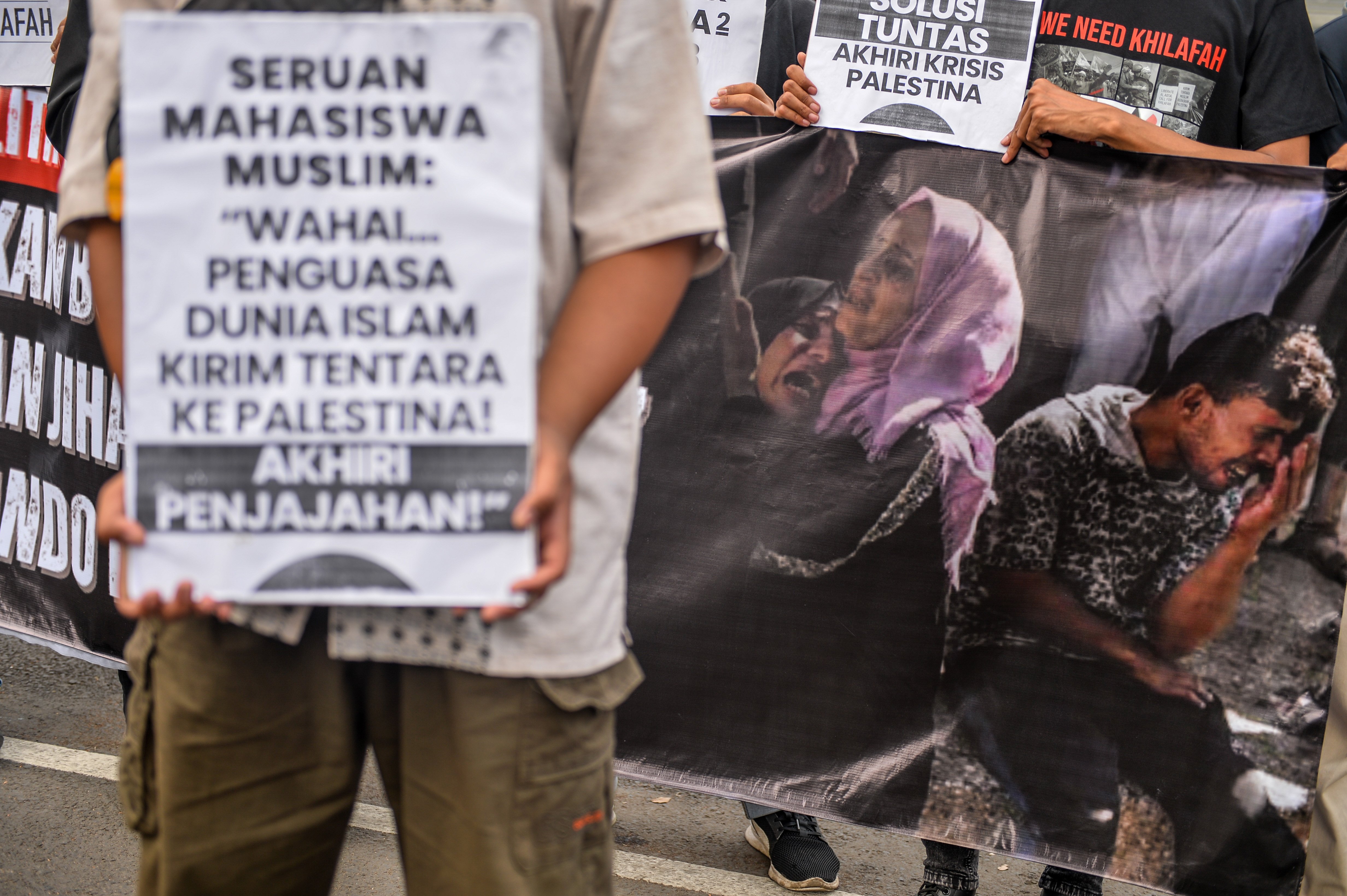 Aksi bela Palestina di Bandung. 