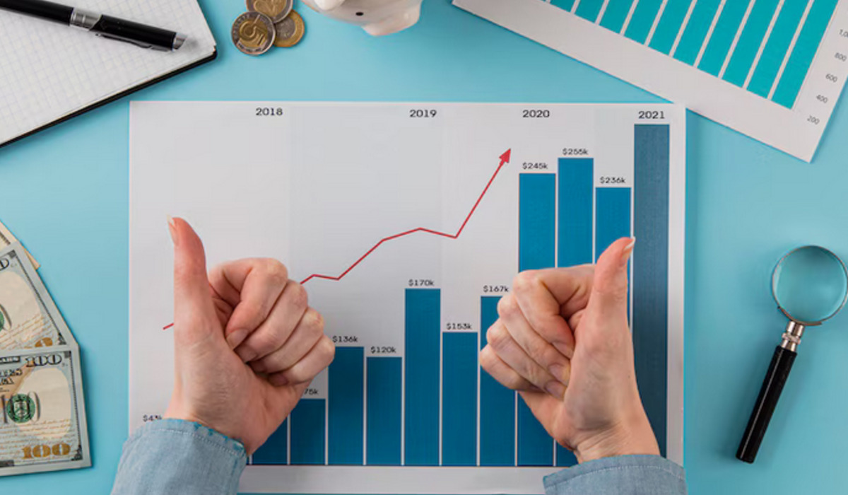 Ilustrasi, grafik peningkatan pertumbuhan ekonomi Indonesia.