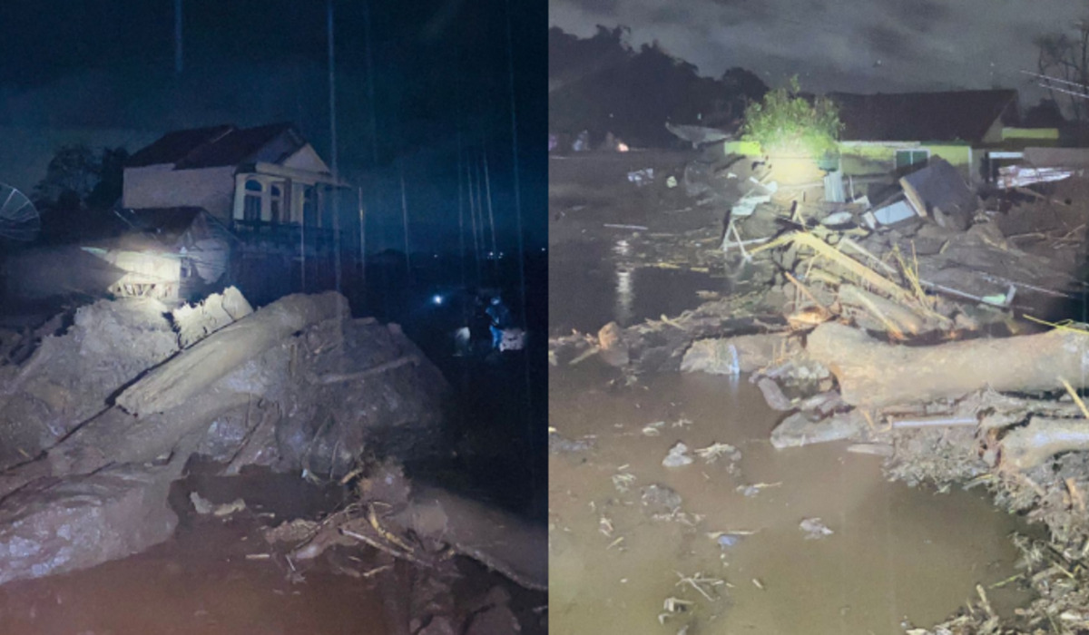 Kondisi di Padang, Sumbar pascabencana tanah longsor yang terjadi Minggu, 12 Mei 2024.