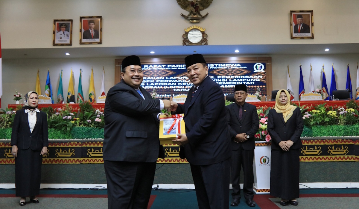 Pemprov Lampung kembali meraih opini Wajar Tanpa Pengecualian (WTP) untuk kali ke- 10 dari BPK