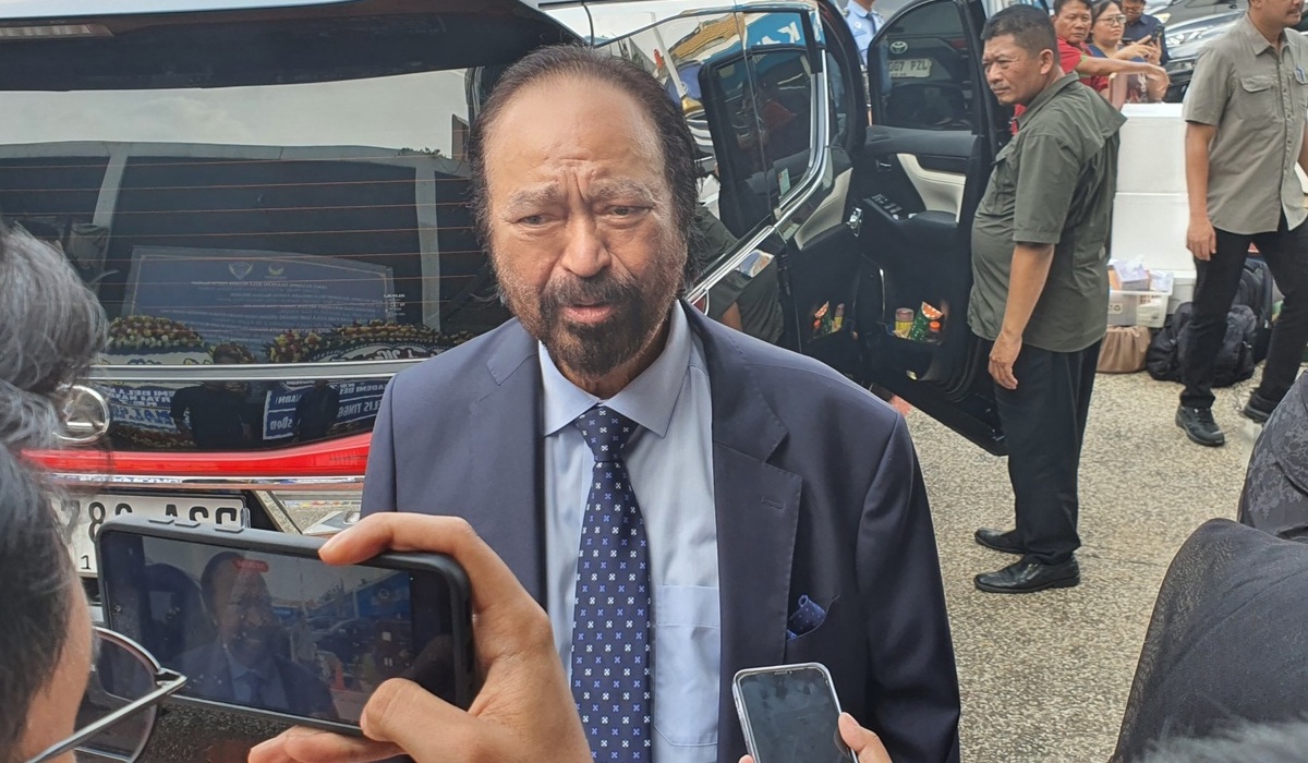 KETUA Umum Partai NasDem Surya Paloh, di Akademi Bela Negara (ABN), Jakarta, Kamis, 2 Mei 2024.