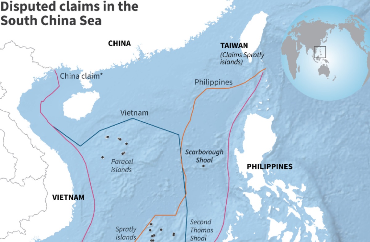 Peta Laut Cina Selatan.