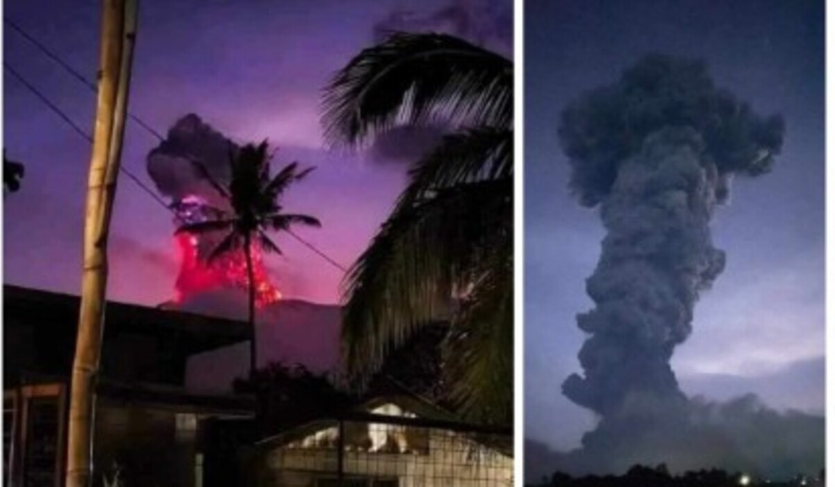 Letusan gunung Kanlaon di Filipina.