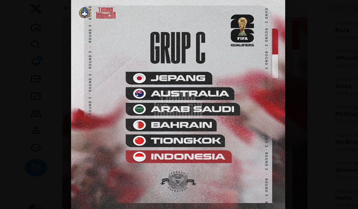 Ini Jadwal Timnas Indonesia di Putaran Ketiga Kualifikasi Piala Dunia 2026