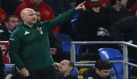 Pelatih timnas Wales Rob Page. 