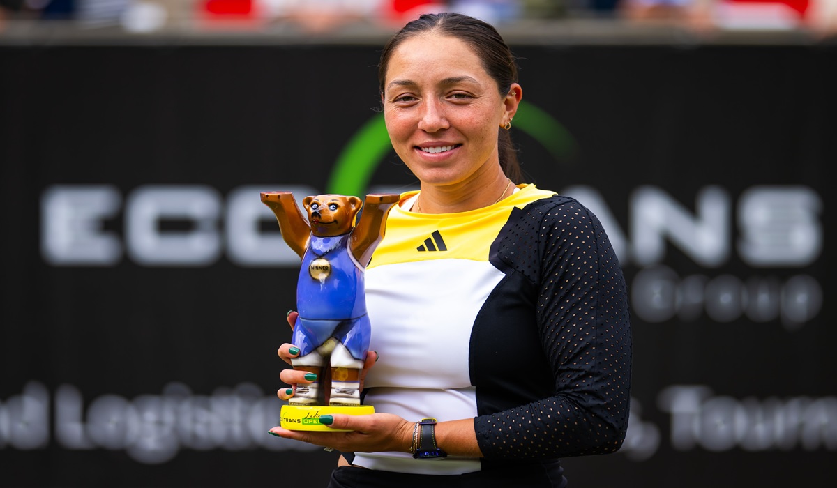 Petenis AS Jessica Pegula usai menjadi juara di Berlin Terbuka