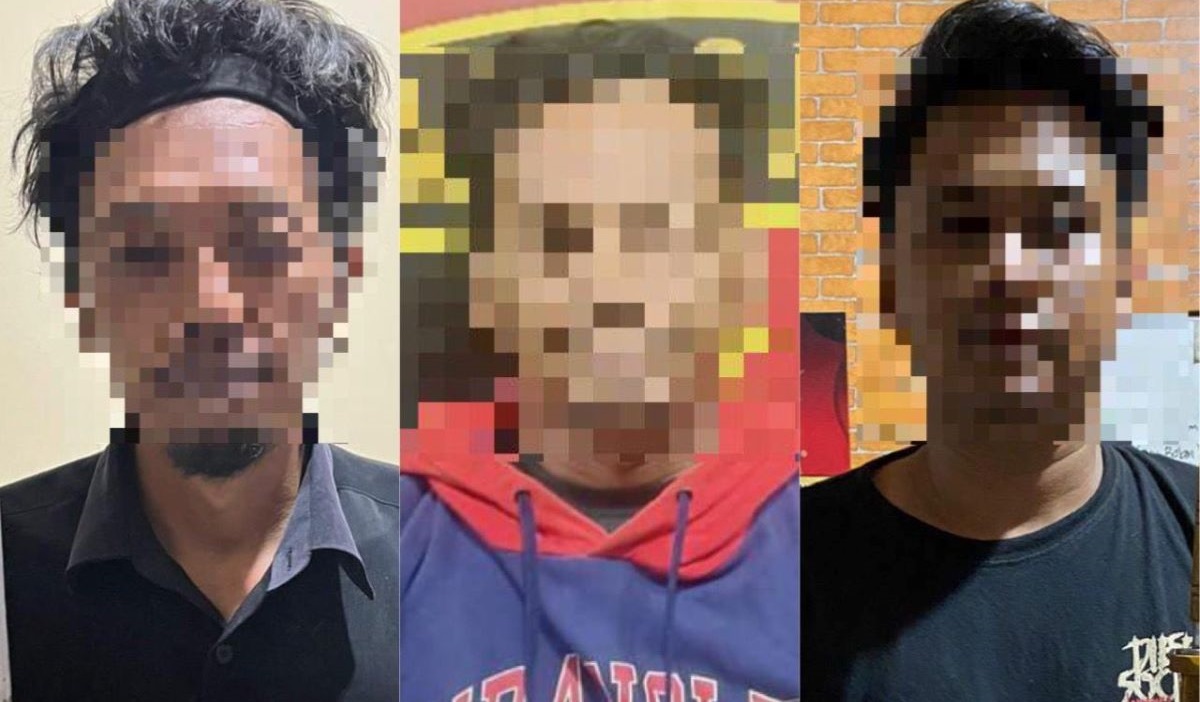 Tiga pelaku penganiayaan.