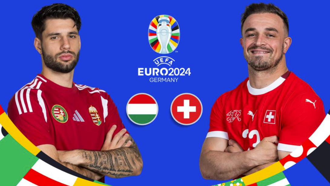 Pemain Hungaria Dominik Szoboszlai dan pemain Swiss Xherdan Shaqiri
