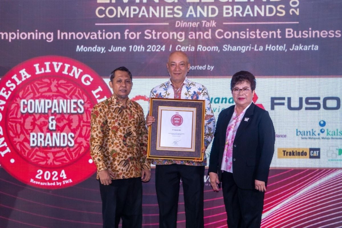 Bank DKI menerima penghargaan sebagai Indonesia Best Living Legend Company in Managing Innovation 2024.