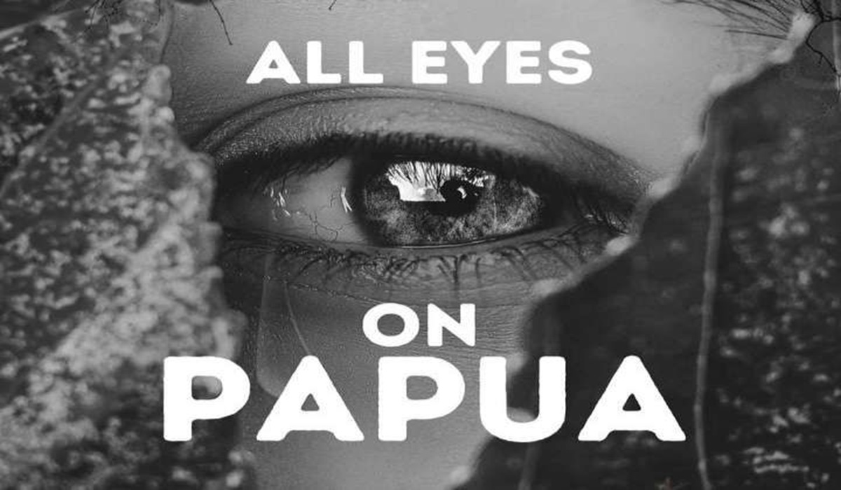 Poster All Eyes On Papua yang ramai di media sosial