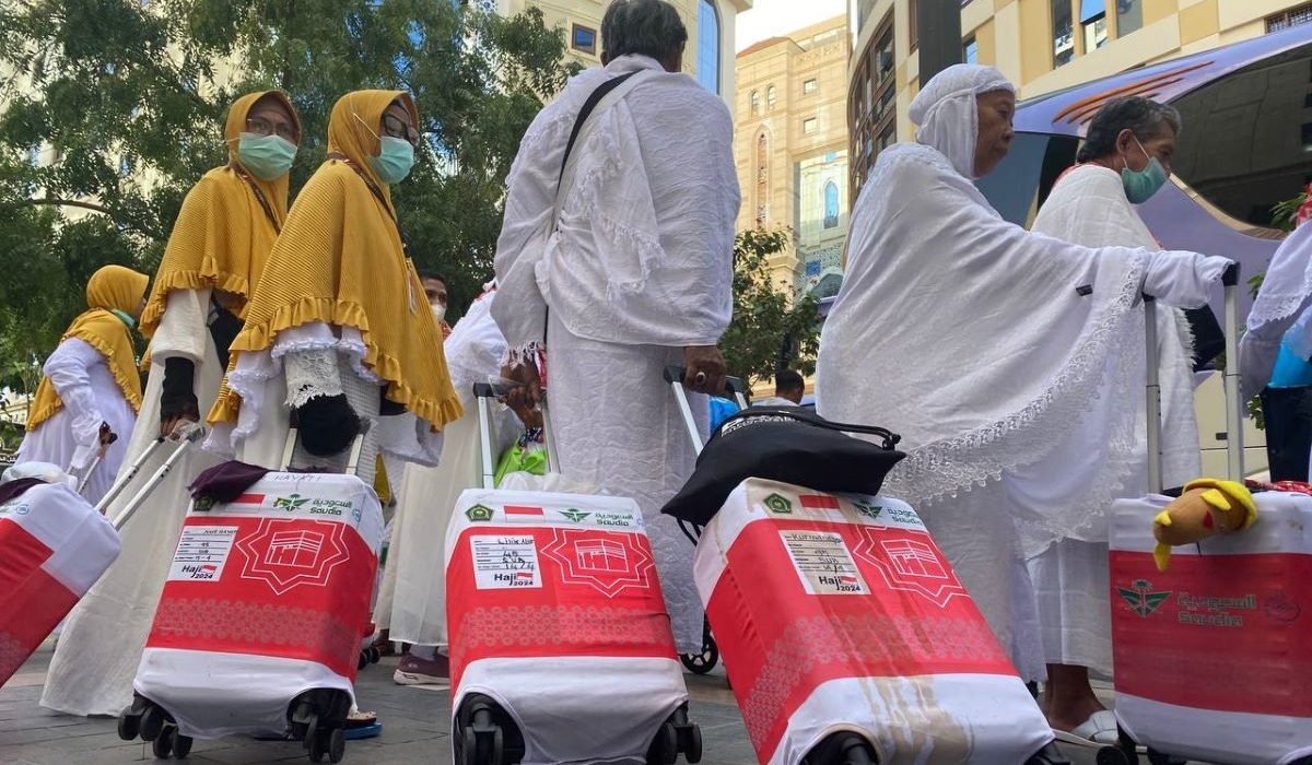 Pemberangkatan jemaah haji gelombang terakhir SUB 45 dari Madinah ke Kota Mekah, Sabtu (1/6/2024). 