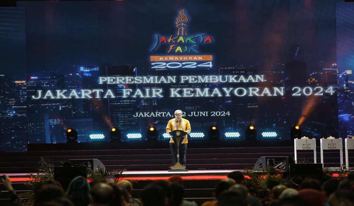  Direktur Jakarta International Expo (JIEXPO) Karuna Murdaya dalam sambutan Peresmian Pembukaan Jakarta Fair Kemayoran 2024.