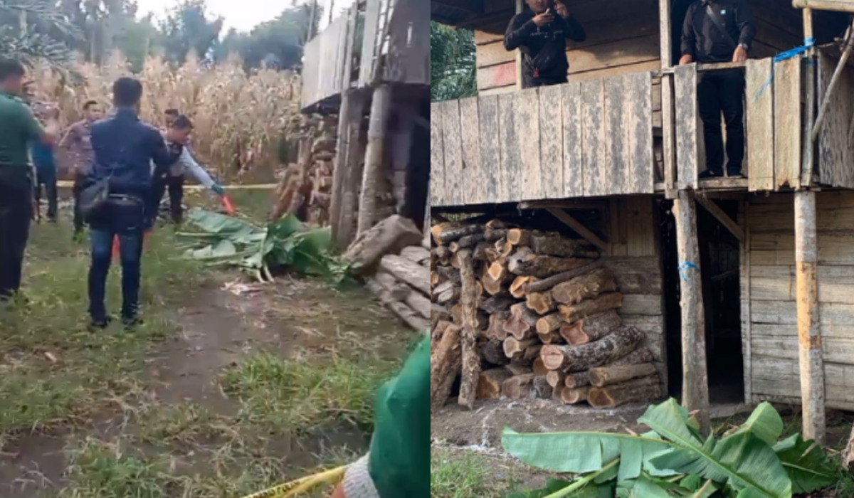 TKP pembunuhan suami oleh istri di Kabupaten Rejang Lebong, Bengkulu.