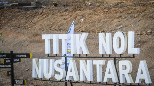 Suasana pembangunan di Kawasan Inti Pusat Pemerintahan (KIPP) Ibu Kota Nusantara (IKN), Kabupaten Penajam Paser Utara, Kalimantan Timur