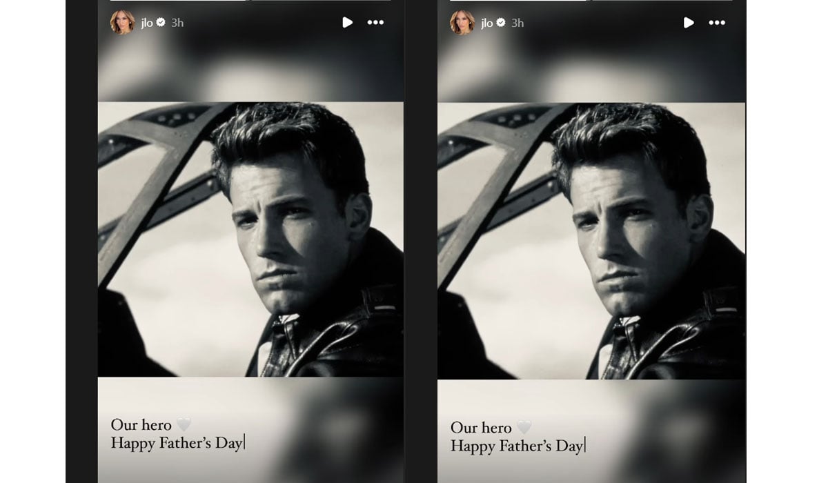 Jennifer Lopez mengunggah pesan penghargaan untuk Ben Affleck di Instagram Stories-nya