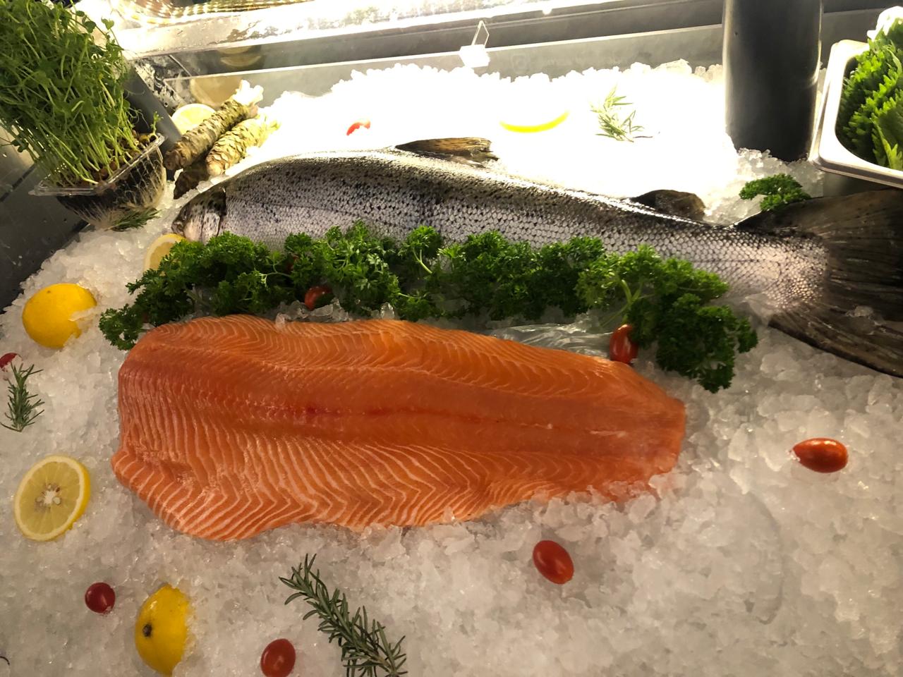 Salmon segar merupakan salah satu bahan pangan yang dihadirkan di Taste and Create with Australia 2024.