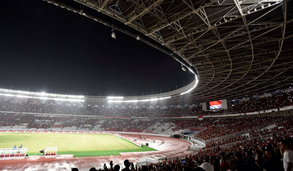 Ilustrasi, pertandingan timnas Indonesia di staion GBK, Jakarta.