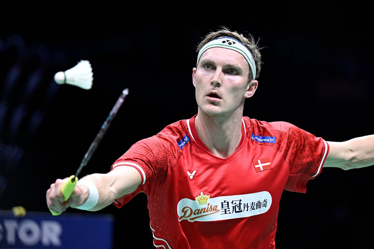 Pemain bulu tangkis tunggal putra Denmark Viktor Axelsen.