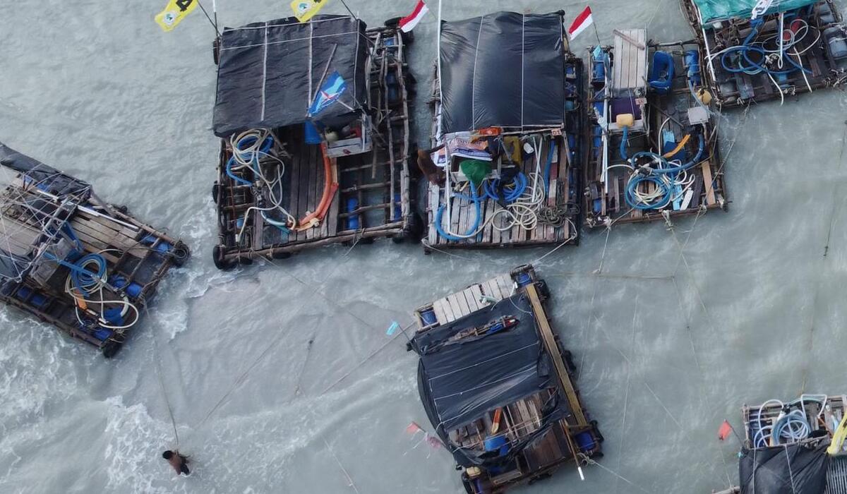 Kapal-kapal yang digunakan untuk melakukan aktivitas tambang timah di Bangka Belitung.