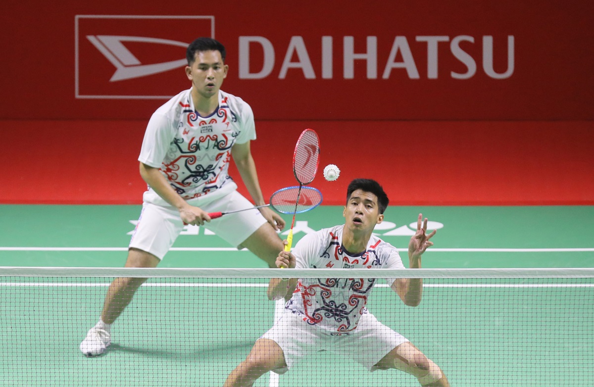 Ganda putra, Sabar Karyaman Gutama/Mohammad Reza Pahlevi, terhenti di babak semifinal Indonesia Terbuka 2024