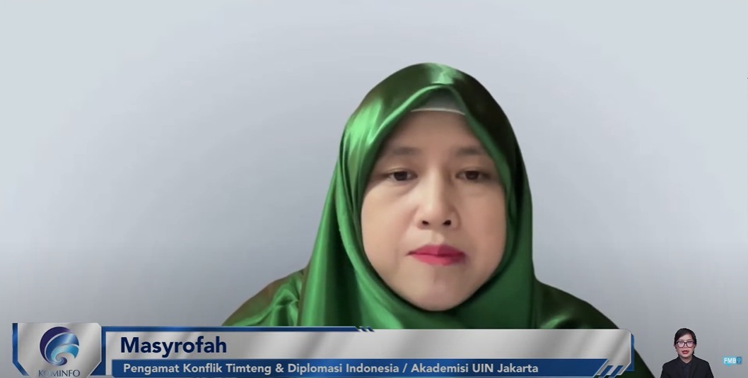 Pengamat Konflik Timur Tengah dan Diplomasi Indonesia yang juga akademisi UIN Jakarta Masyrofah. 