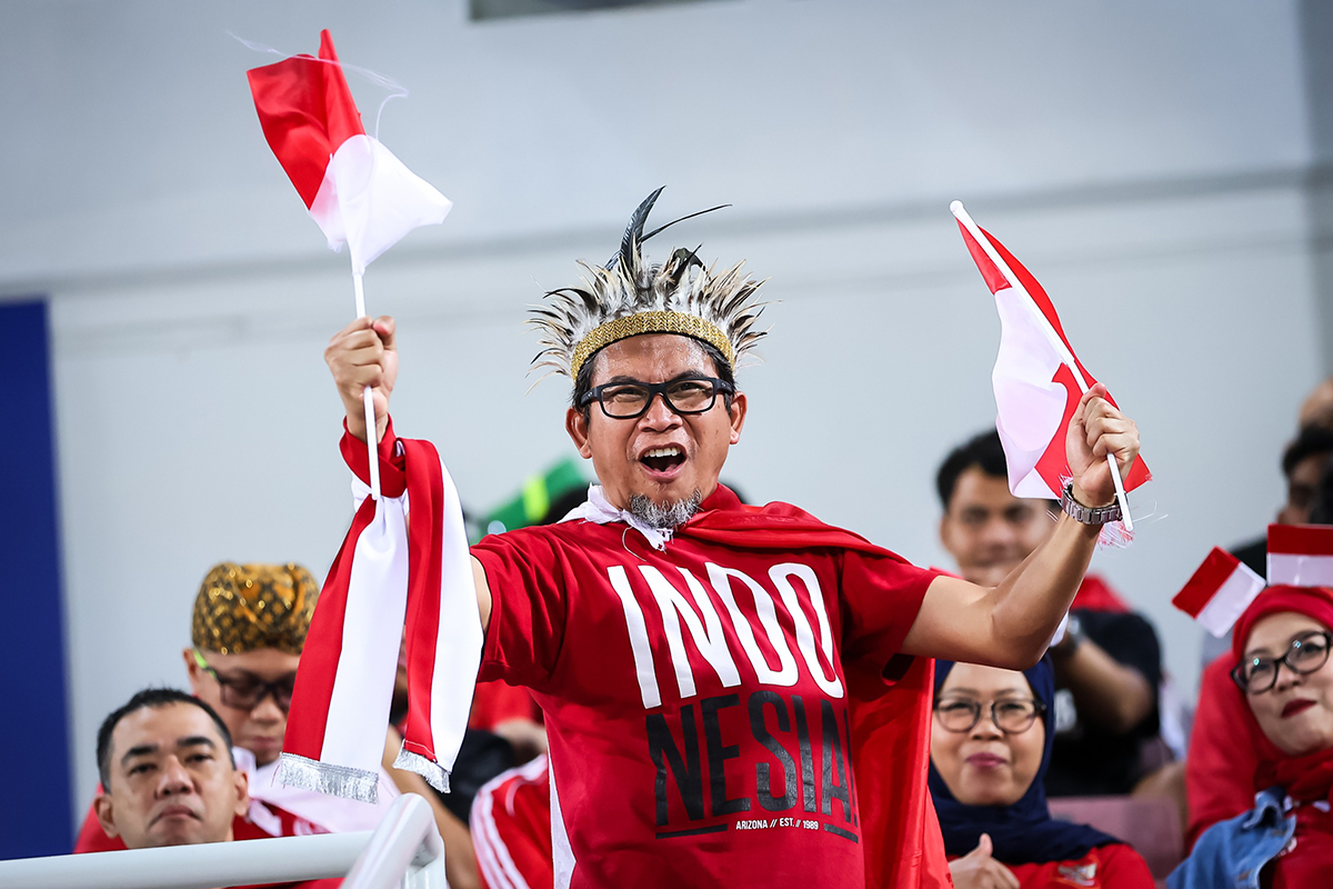 Suporter timnas Indonesia.