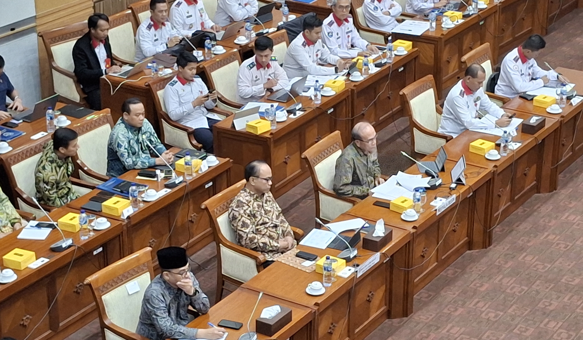 Kepala Badan Siber dan Sandi Negara (BSSN) Letjen TNI (Purn) Hinsa Siburian saat rapat bersama DPR RI
