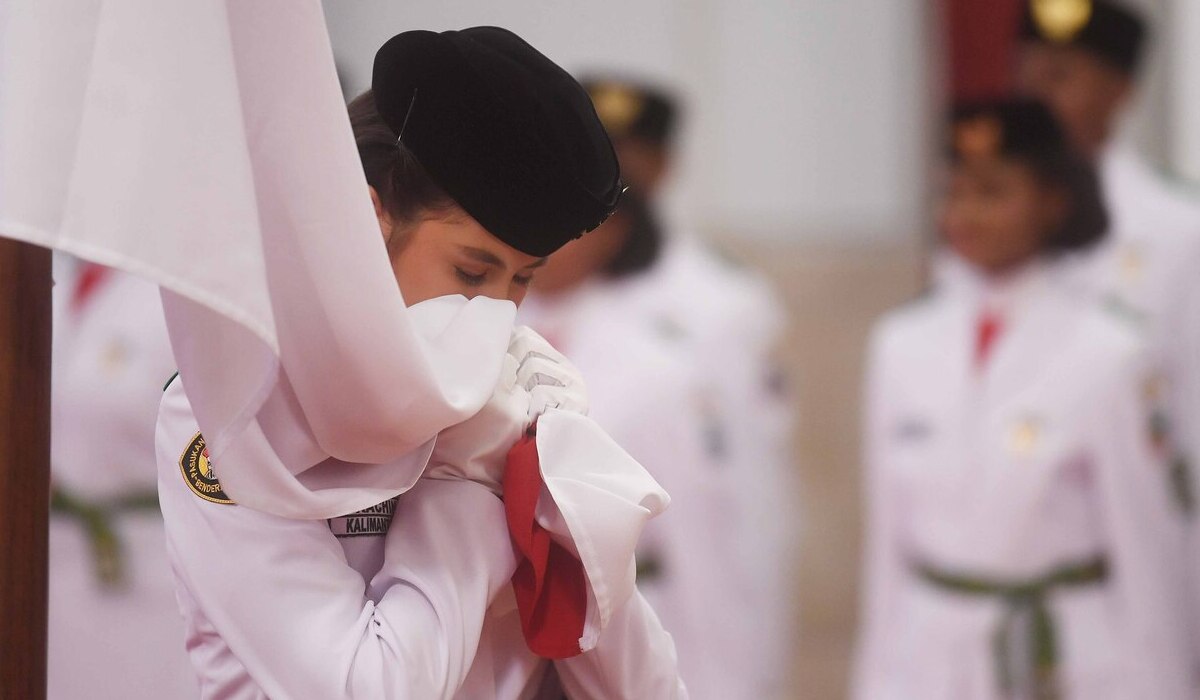 Ilustrasi, paskibrakan, salah satu petugas upacara HUT RI.